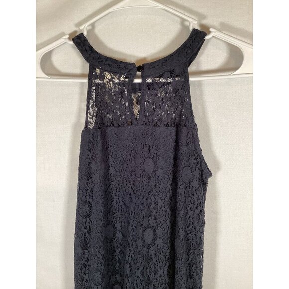 MONTEAU LOS ANGELES Small Blue Lace Halter Short Dress Lining Summer Classic - Picture 5 of 8